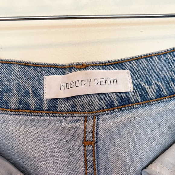 Nobody Denim Lou Jean Crop Straight Leg Light Wash Cropped Distressed Jeans 24 - Picture 7 of 9